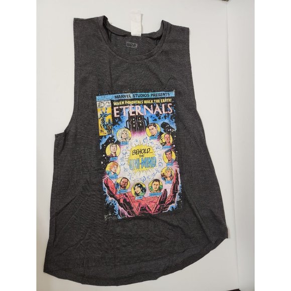 Marvel Eternals BEHOLD THE UNI-LIMIT Sleeveless Tank Dropped Armhole Black Small - Picture 1 of 10